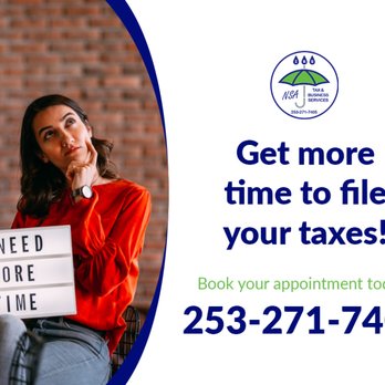 NSA Tax & Business Services - Spanaway - You can get an extension - but you have to act NOW! Deadline to file an extension is May 17th. - Tax Services Near Me - Spanaway, Washington NSA Tax & Business Services - Spanaway - You can get an extension - but you have to act NOW! Deadline to file an extension is May 17th. - Tax Services Near Me - Spanaway, Washington