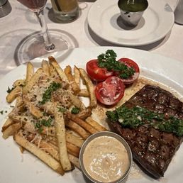 10 oz Chimichurri Steak with truffle fries and garlic aoli 10 oz Chimichurri Steak with truffle fries and garlic aoli