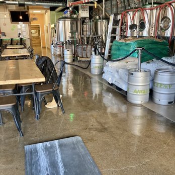 Angle Tree Brewery - Yoga mat set up for yoga and beer event! - Breweries Near Me - North Attleborough, Massachusetts