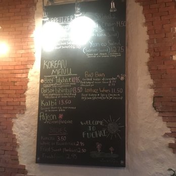 Fuchai - A bit of the menu on a chalkboard. - Korean Near Me - Miami, Florida