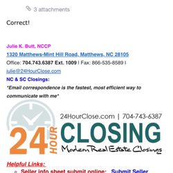 24 Hour Closing