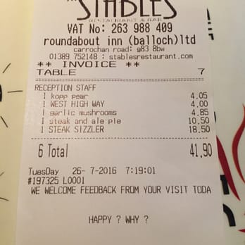 Stables Bar & Restaurant - Dinner for two - Wine Bars Near Me - Balloch, WDU