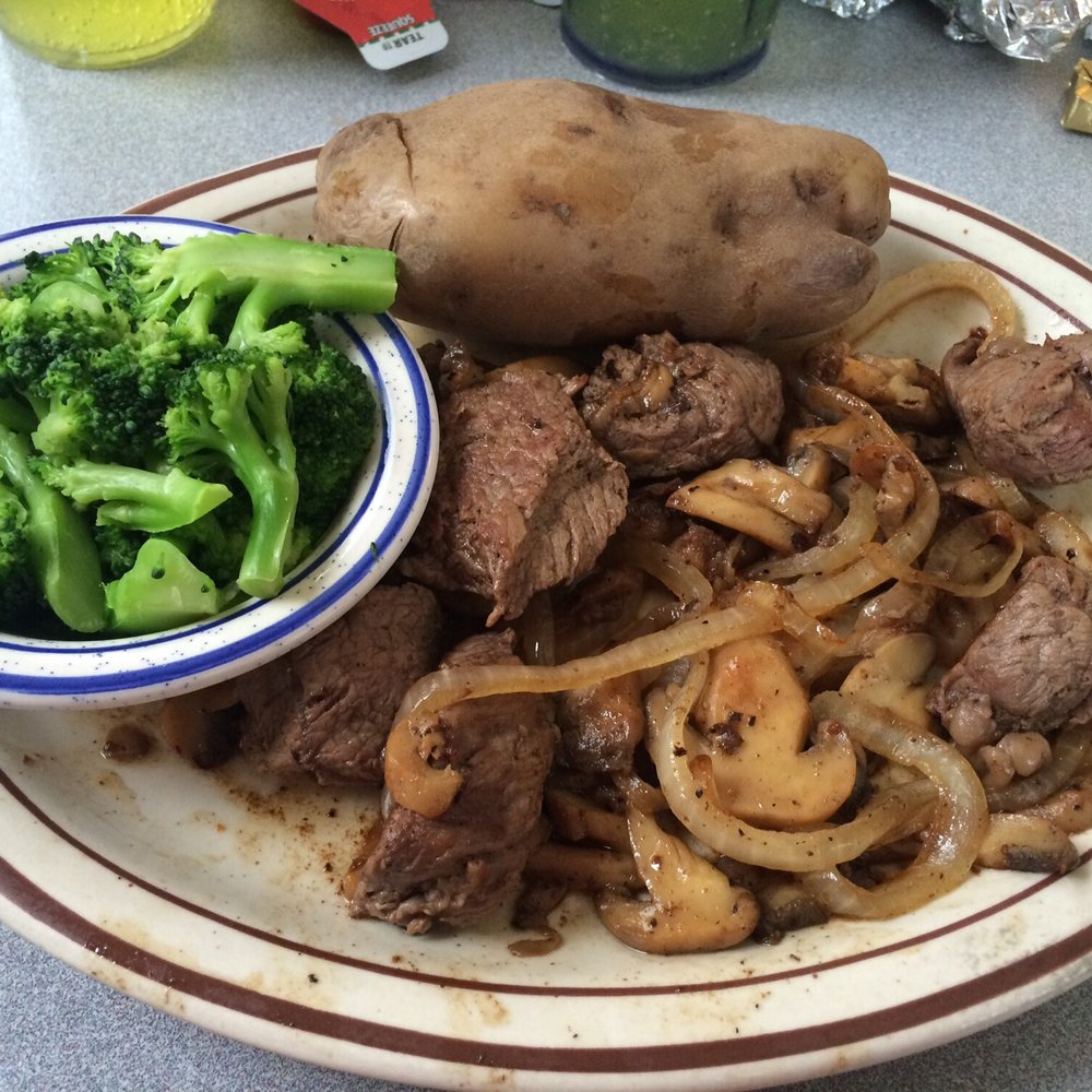 Liberty Bell Restaurant - Sirloin tips, baked potato, and broccoli - Sandwiches Near Me - Liberty, Indiana Liberty Bell Restaurant - Sirloin tips, baked potato, and broccoli - Sandwiches Near Me - Liberty, Indiana