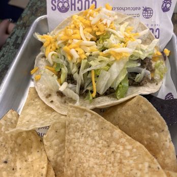 Cucho’s Taco Grille - Kids Queso Chips & Beef Taco - Mexican Near Me - Greenville, South Carolina