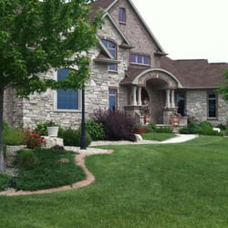 Paver edging, plantings, and lawn--gorgeous