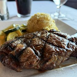 PIckwick Restaurant & Pub - Ribeye with the Gouda mashed potatoes.