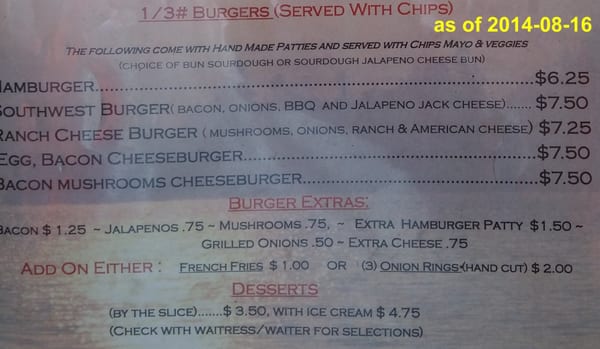 Menu photo 4 Crazy Gals Cafe Burnet, TX