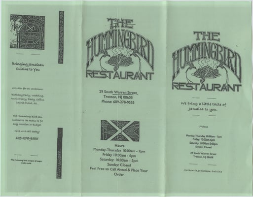 Menu photo 3 The Hummingbird Restaurant Trenton, NJ Menu photo 3 The Hummingbird Restaurant Trenton, NJ