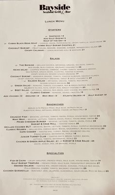 Menu photo 3 Bayside Seafood Grill & Bar Naples, FL