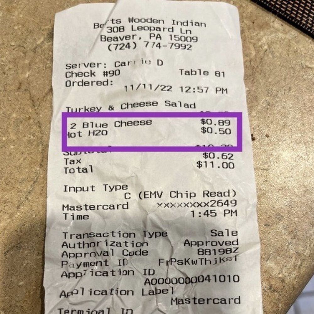 this is a new one on me charge for hot water, and they should mention an up charge for salad dressing this is a new one on me charge for hot water, and they should mention an up charge for salad dressing