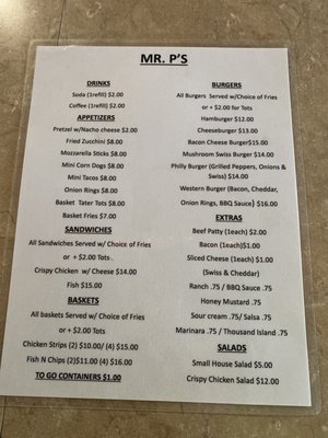 Menu photo 2 Mr. P's Bar & Grill Turner, OR Menu photo 2 Mr. P's Bar & Grill Turner, OR