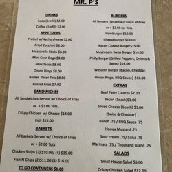 Mr. P's Bar & Grill - Menu