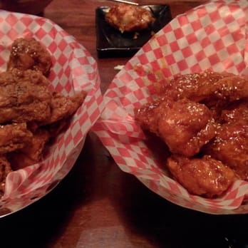 The Fry - Half & half. Garlic soy (left). Mild sauce (right) - Korean Near Me - Toronto, Ontario