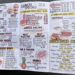 Porky's BBQ & Chicago Kitchen - To go menu