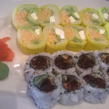 Forty Five Degrees - FortyFive roll (crab based) and Eel roll - Sushi Bars Near Me - Indianapolis, Indiana
