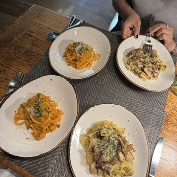 Osteria La Briccola - Bucatini Al Ragu and Tagliatelle Chanterelle (split plates) - Italian Near Me - Ashland, Oregon