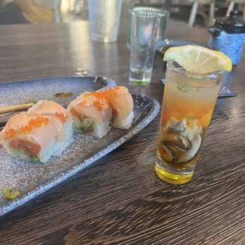 Hangetsu Sushi - Romeo and Juliet roll and oyster shooter - Japanese Near Me - Half Moon Bay, California Hangetsu Sushi - Romeo and Juliet roll and oyster shooter - Japanese Near Me - Half Moon Bay, California