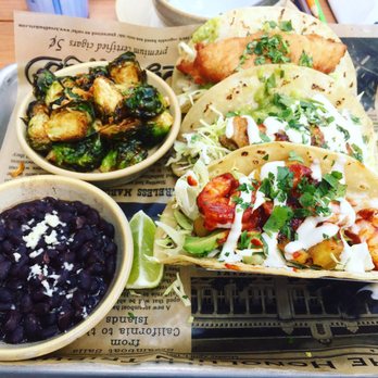 Pacific Catch - Various tacos with the Thai Brussels sprouts - Seafood Near Me - Walnut Creek, California Pacific Catch - Various tacos with the Thai Brussels sprouts - Seafood Near Me - Walnut Creek, California