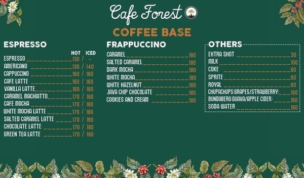 Menu photo 6 Cafe Forest Angeles, PAM