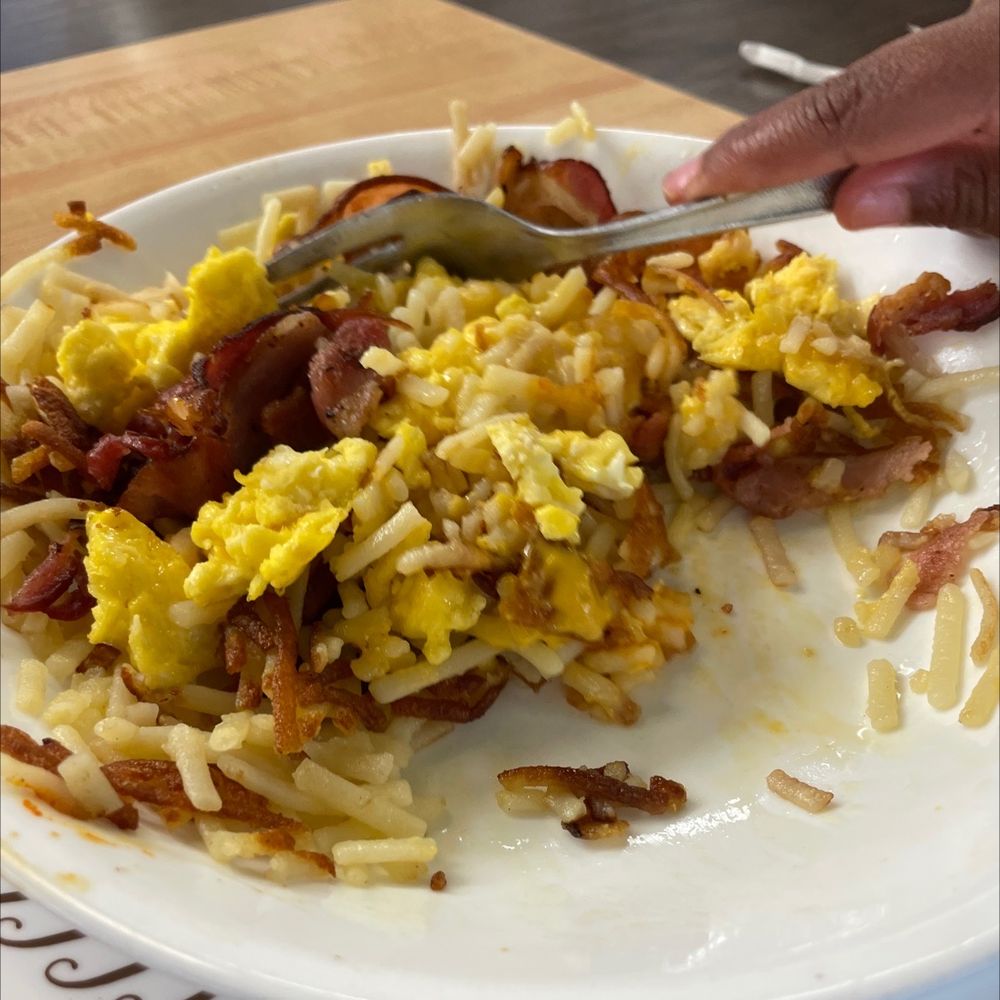 Waffle House - Bacon, egg, cheese hashbrown bowl. - Breakfast & Brunch Near Me - Mckinney, Texas Waffle House - Bacon, egg, cheese hashbrown bowl. - Breakfast & Brunch Near Me - Mckinney, Texas