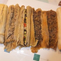 The Tamale Girl - Tamales usually always available at market. From left to right- chicken, vegan black bean, beef & pork mild and beef & pork spicy.