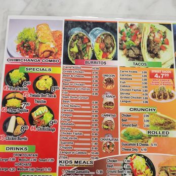 Muchas Gracias - Close up of menu - Mexican Near Me - Grants Pass, Oregon Muchas Gracias - Close up of menu - Mexican Near Me - Grants Pass, Oregon