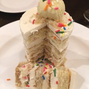 District 21 Restaurant - Birthday cake cake with ice cream.  Sweet end to a wonderful meal. - New American Near Me - Oklahoma City, Oklahoma