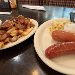 Curry Wurst and sausage lunch special.