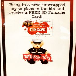 Pizza Ranch - Pizza Ranch is a collection location for Toys for Tots again this year.  Bring in a new, unwrapped toy and receive a free $5 funzone card!