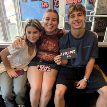 The Escape Game - My siblings and I in the lobby - Escape Games Near Me - Chicago, Illinois The Escape Game - My siblings and I in the lobby - Escape Games Near Me - Chicago, Illinois