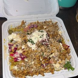 Chicken bowl as is with added feta. Chicken bowl as is with added feta.