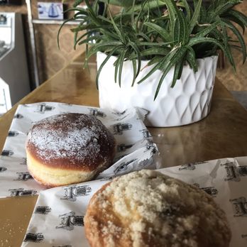 Kuppa Joy Coffee House - Blueberry muffin and raspberry beignet (not pillowy and light like a beignet, more like a heavy donut) - Coffee & Tea Near Me - Fresno, California Kuppa Joy Coffee House - Blueberry muffin and raspberry beignet (not pillowy and light like a beignet, more like a heavy donut) - Coffee & Tea Near Me - Fresno, California