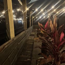 The Fishing Hole - We sat outside, even though it was a little chilly they have heaters on the table.