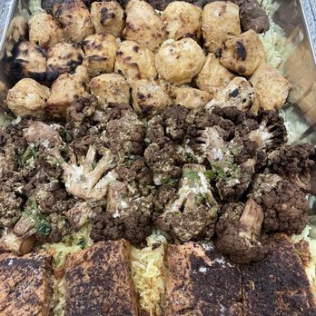 Hummus Labs - Catering tray - Filet mignon, chicken, cauliflower and salmon - Mediterranean Near Me - Pasadena, California Hummus Labs - Catering tray - Filet mignon, chicken, cauliflower and salmon - Mediterranean Near Me - Pasadena, California
