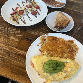 Berries & Batter - johnny boy omelette with a side of strawberry nutella crepes - Breakfast & Brunch Near Me - Highland Village, Texas Berries & Batter - johnny boy omelette with a side of strawberry nutella crepes - Breakfast & Brunch Near Me - Highland Village, Texas