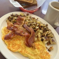 Parkway House Family Restaurant - I think it's the Parkway Special with home fries, bacon, eggs with American cheese, wheat toast and coffee