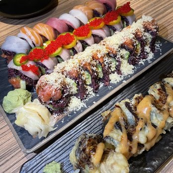 BluFish Sushi - Rainbow, Blazing Hamachi, Crazy Dragon, and King Kong Rolls - Japanese Near Me - Glenview, Illinois