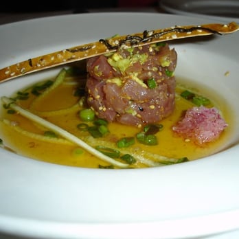 Sonsie - Avocado and tuna sashimi w. cucumber noodles, kombu dashi - New American Near Me - Boston, Massachusetts Sonsie - Avocado and tuna sashimi w. cucumber noodles, kombu dashi - New American Near Me - Boston, Massachusetts