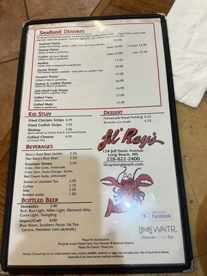 Menu photo 1 Lil'ray's Restaurant Long Beach, MS