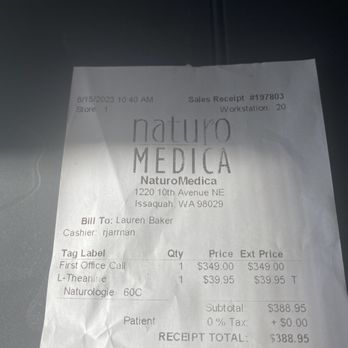 Initial appt receipt.   "they tell you their clinic is better than others".   must be accurate that bill gates is better than me too....