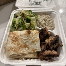Chicken kabob dinner