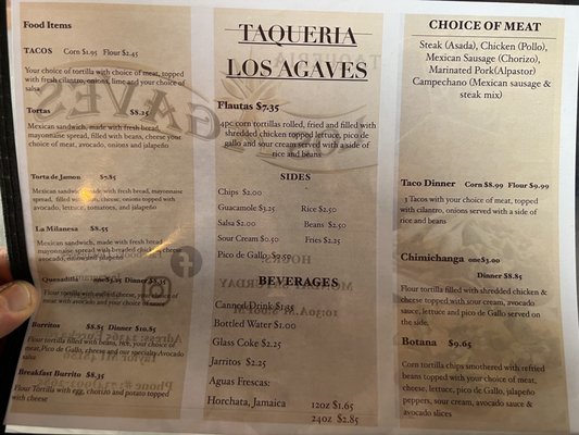 Menu photo 5 Taqueria Los Agave's Taylor, MI