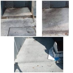 Super Sweep - Before & After concrete cleaning at the back of the restaurant Soji:Modern Asian