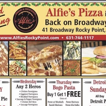 Alfie’s Pizza - Weekly specials - Pizza Near Me - Rocky Point, New York Alfie’s Pizza - Weekly specials - Pizza Near Me - Rocky Point, New York