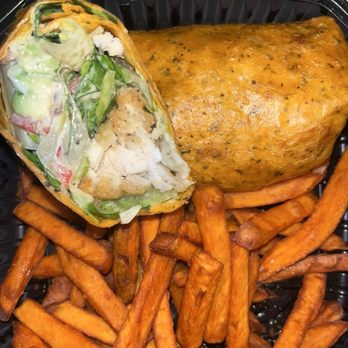 Perk Up Kitchen - Chicken wrap w/ Sweet potato fries - Breakfast & Brunch Near Me - Bloomington, Minnesota