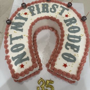 The Village Bakery - 35th bday cake - almond cake with raspberry filling - Bakeries Near Me - Houston, Texas The Village Bakery - 35th bday cake - almond cake with raspberry filling - Bakeries Near Me - Houston, Texas