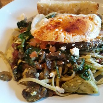 Barbacoa Grill - Pasta Primavera with fried egg - Steakhouses Near Me - Boise, Idaho