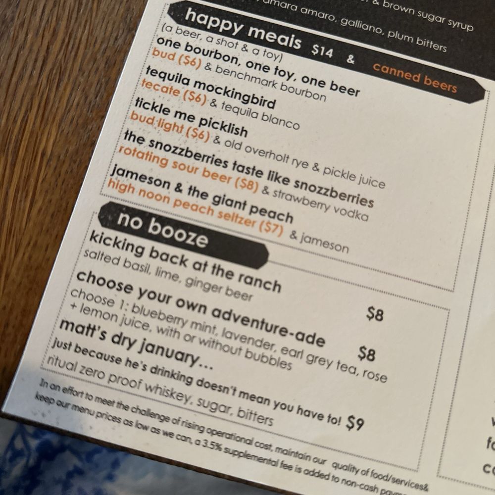 Barrel - Menu - New American Near Me - Washington, DC, District of Columbia