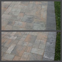 Pressure Washer and Concrete - Sealing pavers..before & after