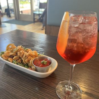 Black Dog Pizza - Fried calamari and Campari cocktail - Bars Near Me - Columbia, South Carolina Black Dog Pizza - Fried calamari and Campari cocktail - Bars Near Me - Columbia, South Carolina